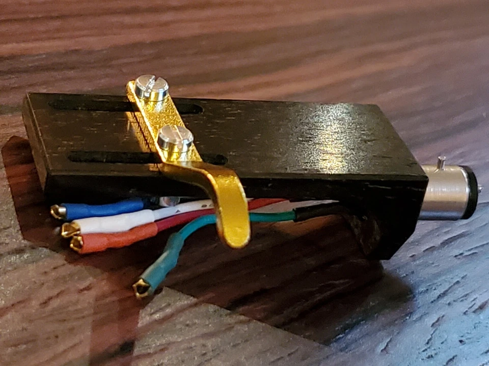 CNC EBONY WOOD turntable Headshell , gold plated wires 30 piece  Screw set - Image 1 of 4