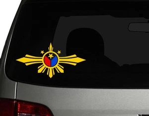 Filipino Vinyl Car Decal Sticker 8" (W) Unique Philippine Flag Wing design RL - Foto 1 di 2