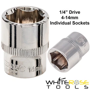 Silverline 1/4" Drive Metric Sockets 4-14mm Individual Hex Wrench Nut - Picture 1 of 2