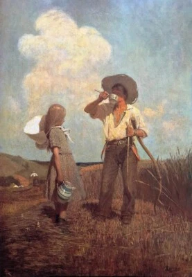 Mowing N. C. Wyeth 1907 Art Print American Illustration Prairie Labor Scene - Image 1 of 2