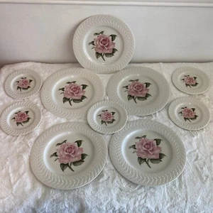 Theodore Haviland Regents Park ROSE 10 3/4" DINNER PLATES (5) USA & Saucers (5) - Picture 1 of 24