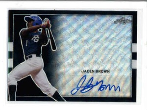 JADEN BROWN 2018 LEAF METAL PERFECT GAME FLAG ETCH BLACK AUTO #4/5 AN4229