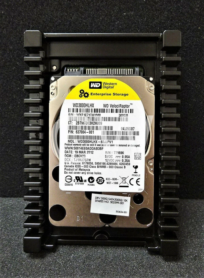 WD3000HLHX Western Digital 637004-001 300GB 10KRPM 6Gb/s 3.5"SATA HDD Hard Drive - Image 1 of 2