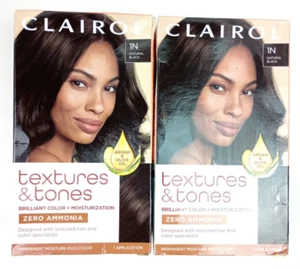 2X Clairol Professional Texture and Tones Permanent Hair Color 1N Natural Black - Picture 1 of 7
