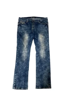 ROK Men's Jeans Size 38x32 Straight Leg Dark Wash Jeans - Picture 1 of 8