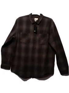 QUIKSILVER GREY HEAVY QUALITY FLANO SHIRT RRP $89.99 NWT FLANNEL - Picture 1 of 7