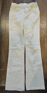 Lot Of 2 Pair Of Girls Tan Beige Uniform Pants Size 12  Adjustable Waistband - Picture 1 of 4