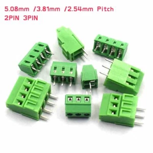 5.08mm /3.81mm /2.54mm Pitch 2PIN 3PIN Green PCB Terminal Block Connector - Picture 1 of 11