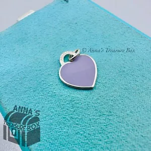 Tiffany & Co. 925 Silber KLEINER Lavendel RTT Herz Anhänger Charm (Beutel) - Bild 1 von 5