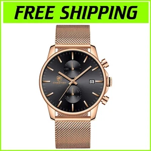 Elegant Minimalist Men's Fashion Watch - Quartz Chronograph, 3 ATM Waterproof - Picture 1 of 9