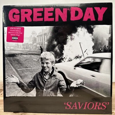 Green Day Saviors Black Ice w/ Hot Pink Splatter Vinyl Album Brand New Unopened  - Image 1 of 2