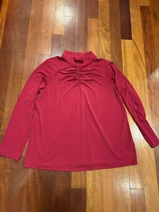 Susan Graver flüssiger Strick Langarm beere geraffter Ausschnitt groß schön - Bild 1 von 1