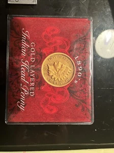 Gold Layered Indian Head Penny 1890 ‘ s - Picture 1 of 8