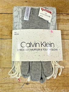 Calvin Klein Muffler Scarf and Touch Handschuhe - 2 Stück Set - Heather Gray 💗NEU💗 - Bild 1 von 8