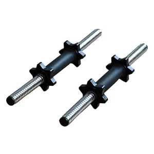HXGN 16.5" Dumbbell Bars Pair 1 Inch Handles Gym Weight Lifting with 4 Collars - Picture 1 of 2