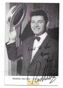 Ronnie Hilton. 1950s/60s Singer. Signed PR Photo card - Picture 1 of 2