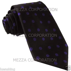 New Brand Q Men's Polyester Necktie Neck tie only Polka Black purple Dots party - Picture 1 of 2