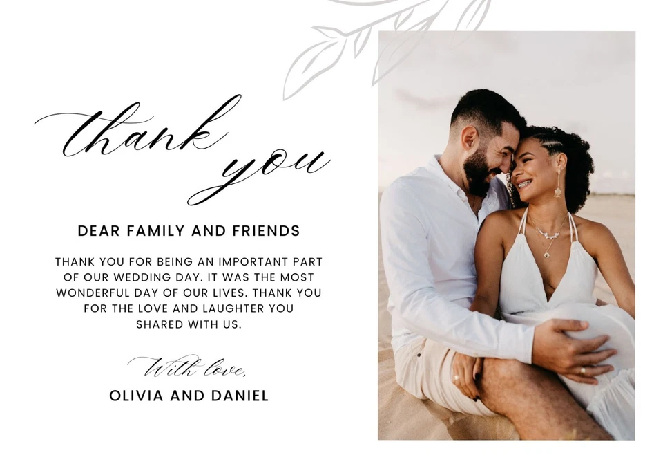 Tarjeta de agradecimiento de boda | Tarjetas de agradecimiento personalizadas | Imprimibles | JPG digital  Foto 1 de 1