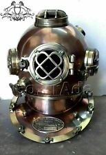 Antique Brass & Iron Mark V Divers Diving Helmet U.S Navy Deep Sea Scuba Decor