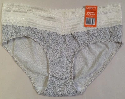 PANTY HIPSTER DE ENCAJE ESTAMPADO GRIS/AZUL WARNER'S NUEVA CON ETIQUETAS TALLA PEQUEÑA $11.50 Foto 1 de 2