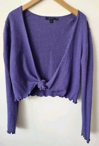 Boden Purple Angora & Cashmere Mix Wrap Tie Cardigan Bolero Size 10 - Picture 1 of 7