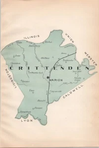Mapa antiguo del condado de Kentucky de Crittenden 1895 - Imagen 1 de 1