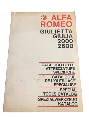 Lista de catálogo de herramientas especiales OEM Alfa Romeo Giulietta Giulia 2000 2600 distribuidor 1966 Foto 1 de 4