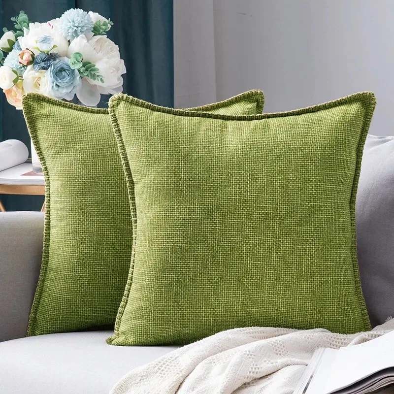Farmhouse Premium Button Polyester & Cotton Linen Blend Pillow Cover - Image 1 of 1