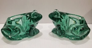Juego de 2 soportes votivos de vidrio Green Frog Indiana: bonita decoración interior exterior - Imagen 1 de 6