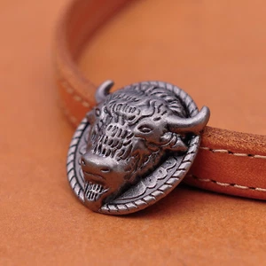 25*26mm 10X Punk ROCK BULL ANTIQUE SLIVER LEATHERCRAFT SADDLES RIVETBACK CONCHOS - Picture 1 of 9