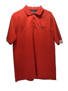 Nike Golf Dri Fit Men's Red Perforated Short Sleeve Logo Polo Shirt Sz Large  - Picture 1 of 15