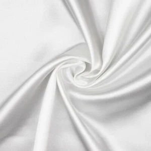 Polyester Liquid Satin Fabric Material WHITE - Picture 1 of 1