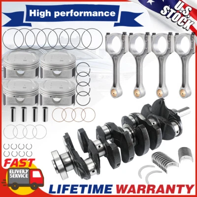 Crankshaft + 4X Con Rods +Pistons Bearings Set For Hyundai Santa Fe KIA Optima Foto 1 de 4