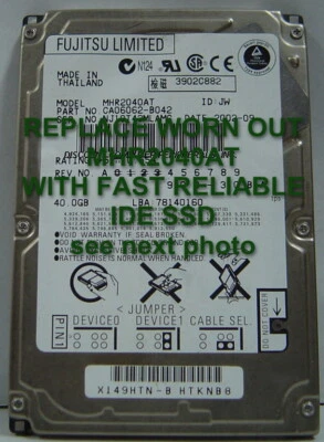 Replace Worn Out MHR2040AT with 40GB Fast Reliable SSD 2.5" 44 PIN IDE Drive - Image 1 of 3