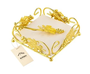 Flat Napkin Holder for Table Gold With Weight Arm for Kitchen Courtertops Din... - Picture 1 of 9