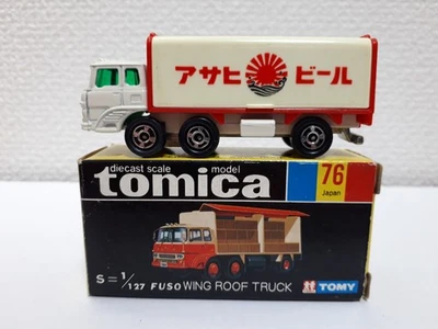 Tomica - Camión de techo con ala Fuso Nº76 cerveza Asahi hecho en Japón Foto 1 de 4