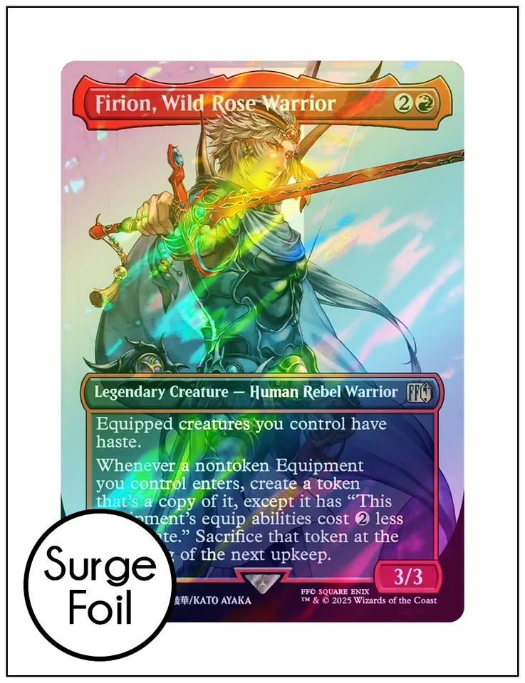 1x Firion, Wild Rose Warrior, Borderless Surge Foil, Final Fantasy, Magic MTG NM - Image 1 of 1