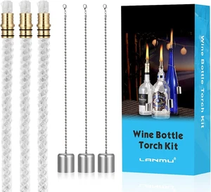 Stoppini Torcia Bottiglia Vino, Luci Torce Giardino Patio Esterno, Sostituzione Lampade Olio - Foto 1 di 7