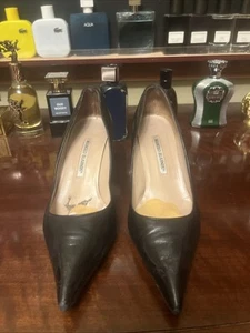 Manolo Blahnik Damen Pumps schwarz Leder Größe 38,5 - Bild 1 von 4
