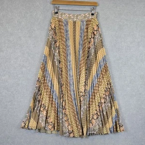 Zimmermann Sunray Skirt Womens Size 1 Midi High Waist Pleated Paisley (No Belt) - Picture 1 of 13