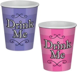 Beistle Alice In Wonderland Beverage Cups 9 Oz, ['lavender', 'pink']  - Picture 1 of 3