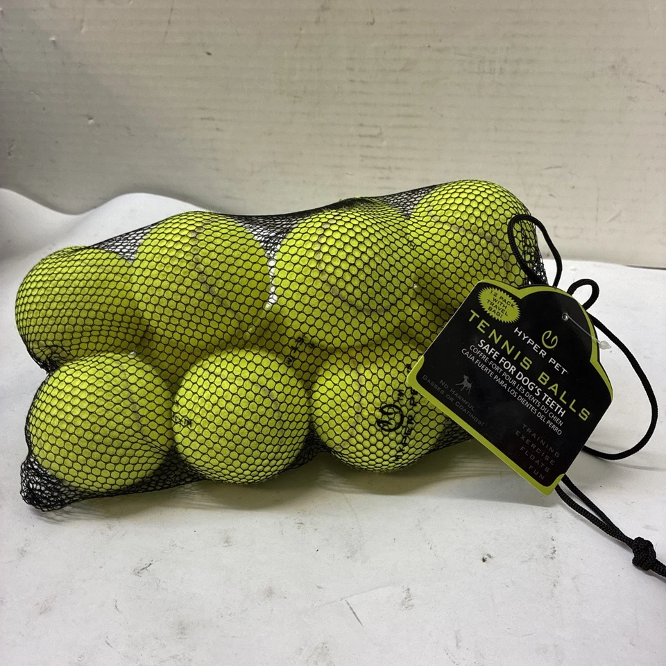 Pelotas de tenis Hyper Pet para perros - Paquete de 12, verdes Foto 1 de 2
