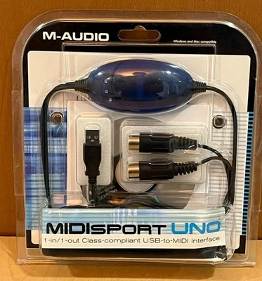 M-Audio MidiSport Uno 1-In/1-Out Cable USB MIDI Interface Mac PC New - Image 1 of 4