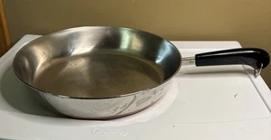 Vintage Revere Ware 12 Inch Skillet Sauté Pan Frying Pan Copper Bottom 1801 USA - Picture 1 of 5