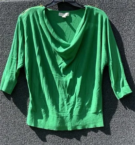 Michael Michael Kors L Green Cowl Neck Top Festive Holiday Winter Wear - Picture 1 of 11