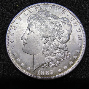 1889 Morgan Silver Dollar $1 - Philadelphia Mint - AU-Unc Condition - 90% Silver - Picture 1 of 22