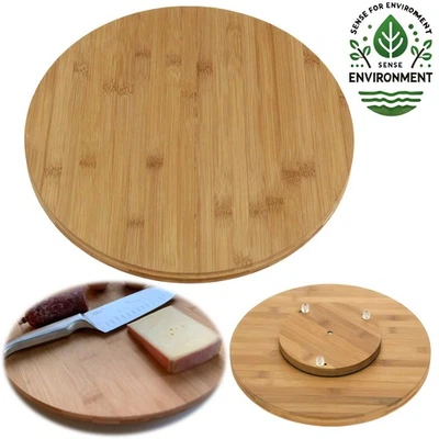 XL Holz Drehplatte Drehteller 35cm Drehbar Drehtablett Servierplatte Käse Wurst - Bild 1 von 4