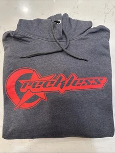 Sudadera con capucha gris y roja mediana - joven e imprudente ropa de calle nueva sin etiquetas - Imagen 1 de 4