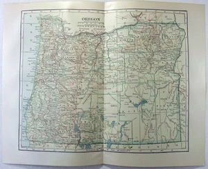 Oregon - Original 19114 Karte von Dodd Mead & Company. Antik - Bild 1 von 3