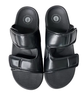 Revitalign Damen-Flip-Flop Größe 9 B schwarze bequeme Slipper Sandalen Fußgewölbestütze - Bild 1 von 13